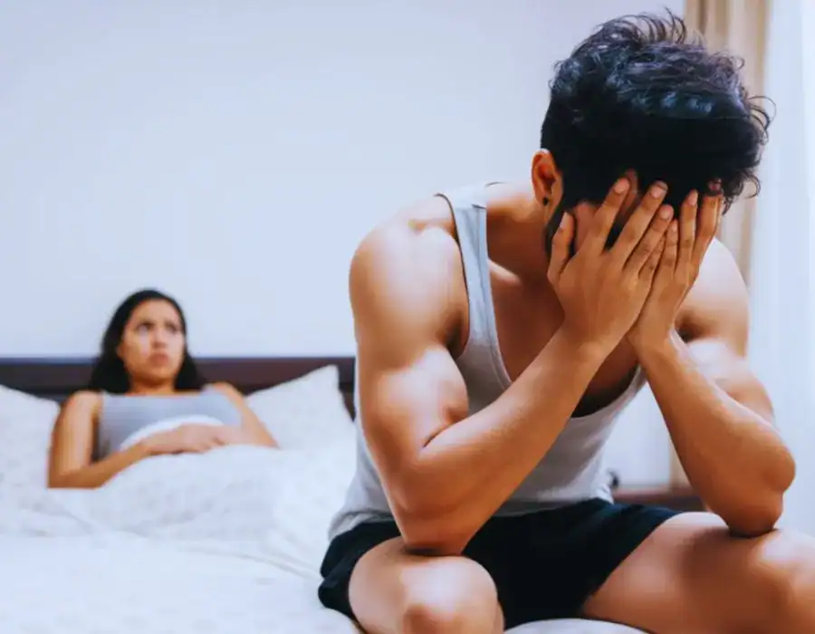 Image of upset man in need of erectile dysfunction treatment Uppingham